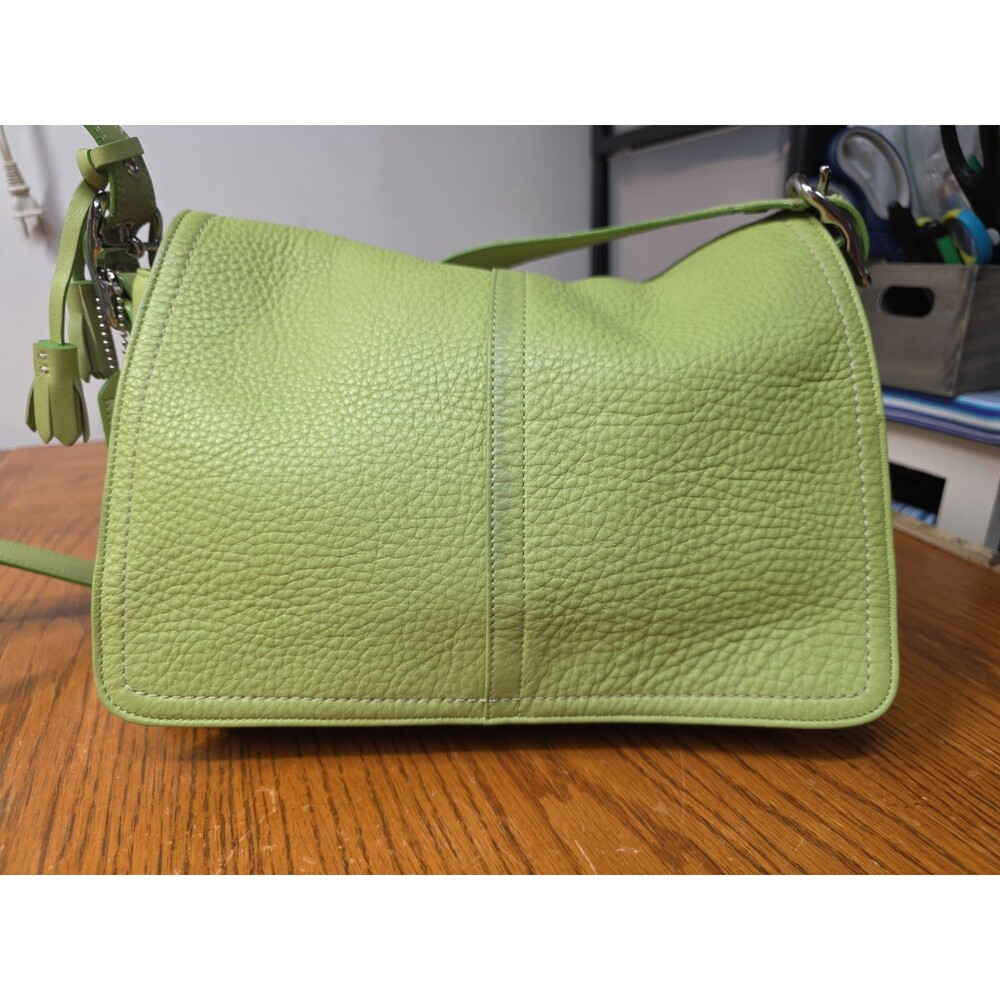 Coach Green Pebble Leather Hampton Convertible Shoulder Bag F10685 Vintage